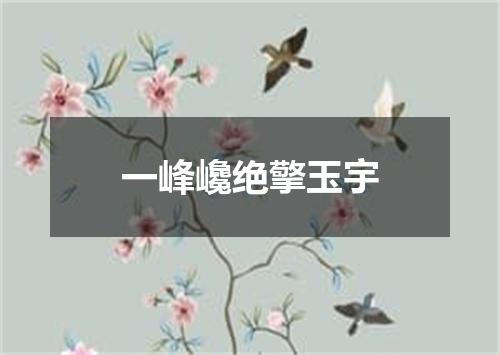 一峰巉绝擎玉宇