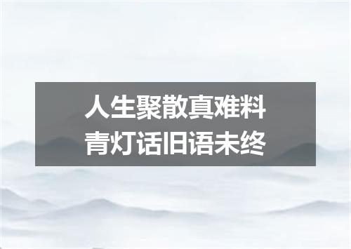 人生聚散真难料青灯话旧语未终