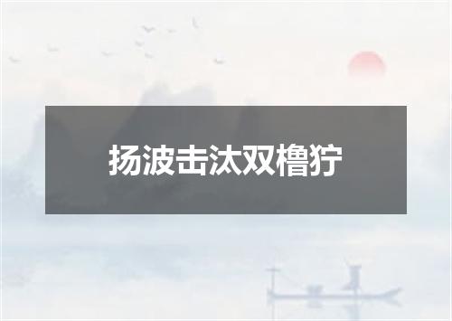 扬波击汰双橹狞