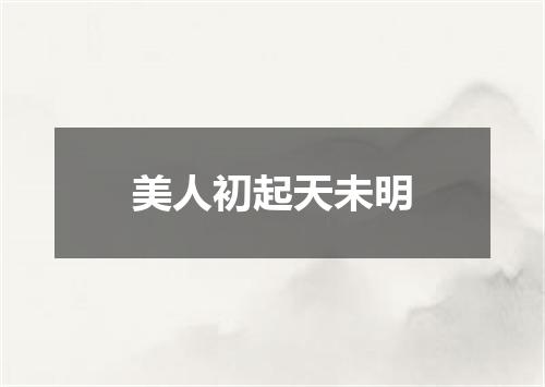 美人初起天未明