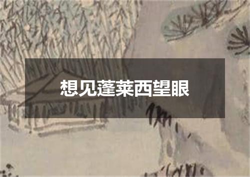 想见蓬莱西望眼