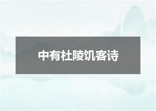 中有杜陵饥客诗