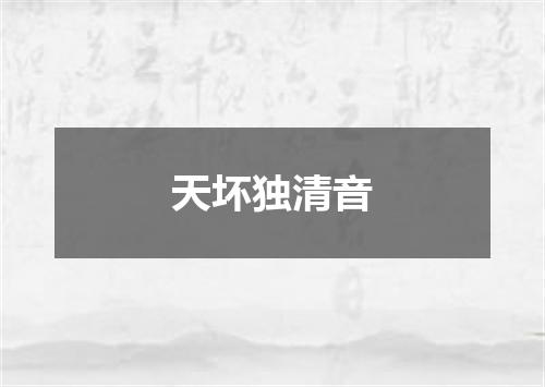 天坏独清音