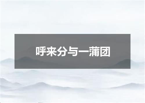 呼来分与一蒲团