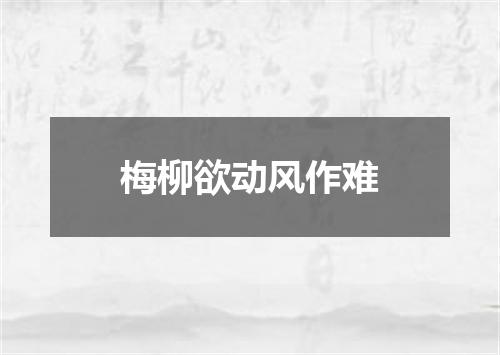梅柳欲动风作难