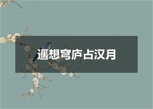 遥想穹庐占汉月