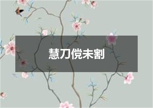 慧刀傥未割