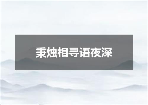 秉烛相寻语夜深