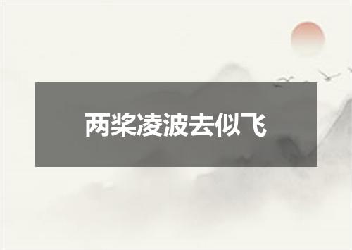 两桨凌波去似飞