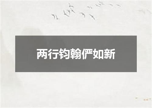 两行钧翰俨如新