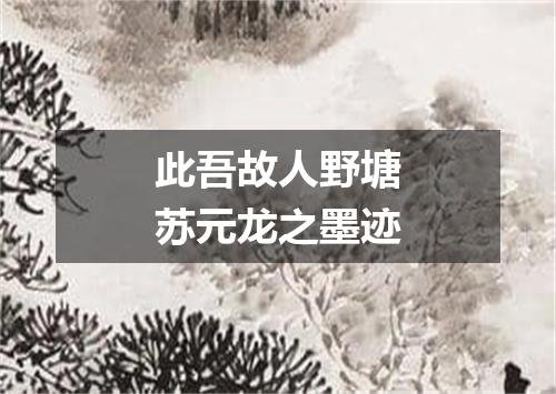 此吾故人野塘苏元龙之墨迹