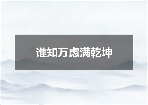 谁知万虑满乾坤