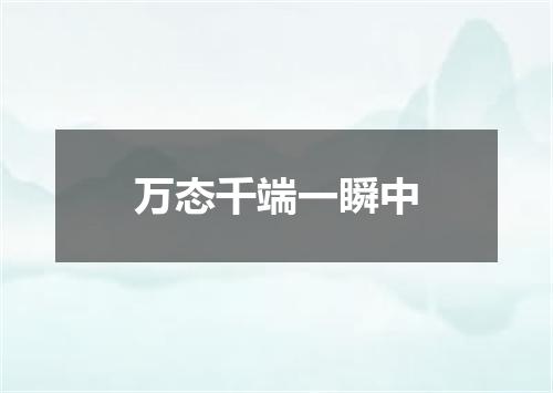 万态千端一瞬中