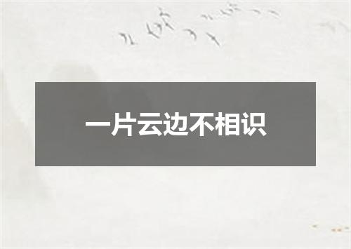 一片云边不相识