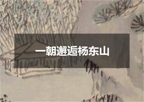 一朝邂逅杨东山