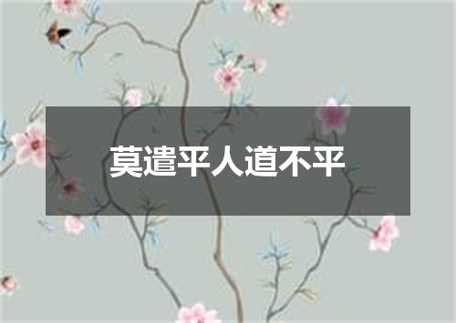 莫遣平人道不平