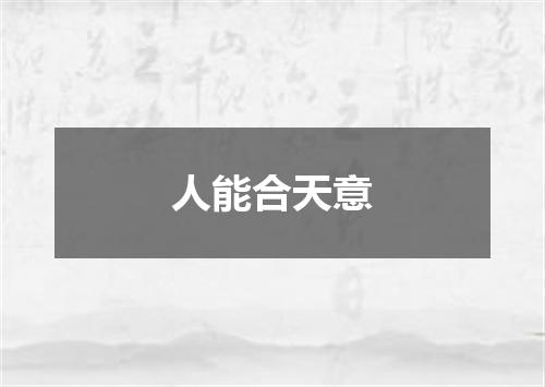 人能合天意