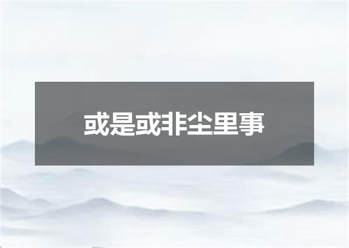 或是或非尘里事