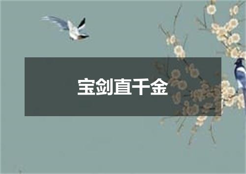 宝剑直千金