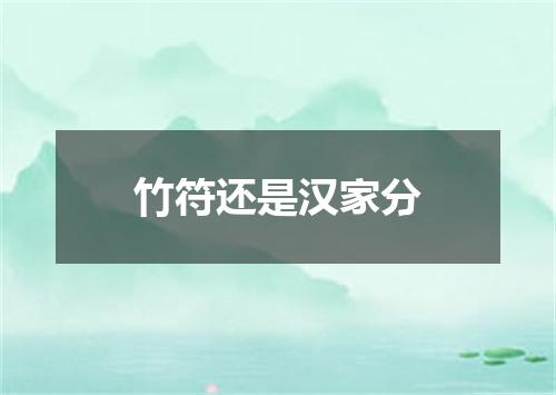 竹符还是汉家分