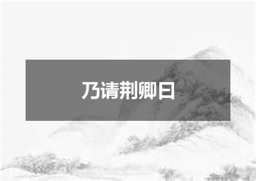 乃请荆卿曰