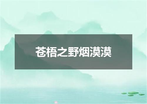 苍梧之野烟漠漠