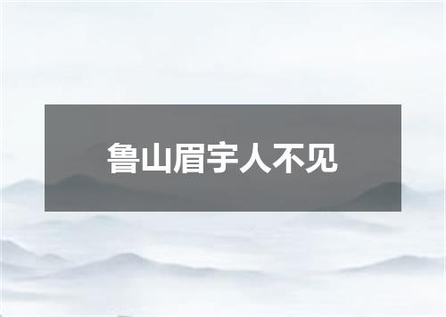 鲁山眉宇人不见