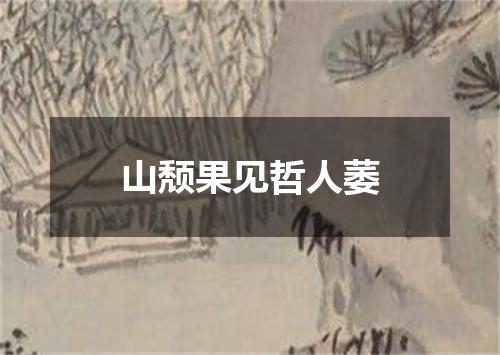 山颓果见哲人萎