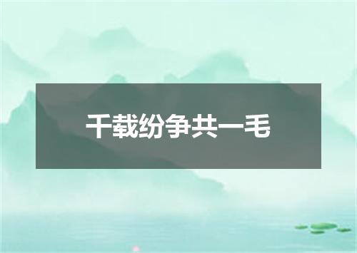 千载纷争共一毛