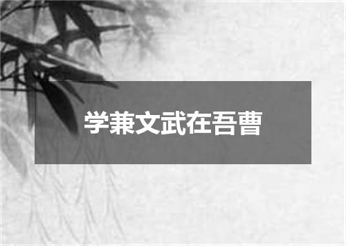 学兼文武在吾曹