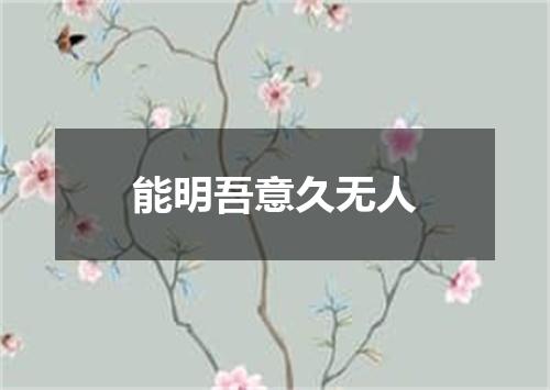 能明吾意久无人