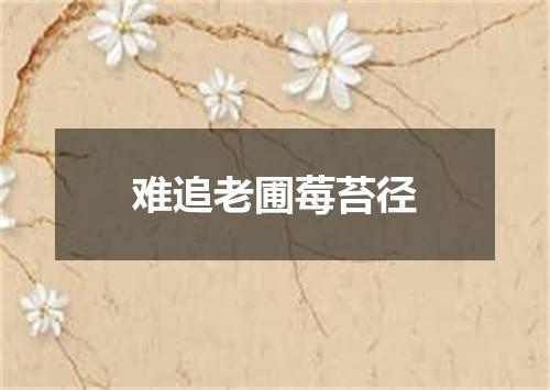 难追老圃莓苔径