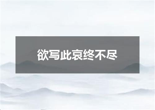欲写此哀终不尽