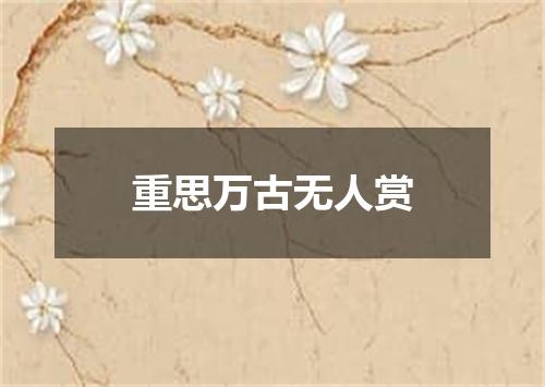 重思万古无人赏