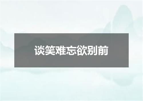 谈笑难忘欲别前
