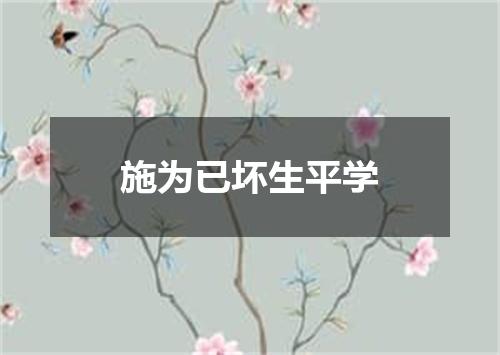 施为已坏生平学