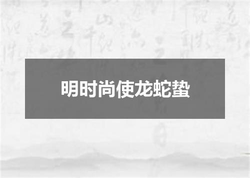 明时尚使龙蛇蛰
