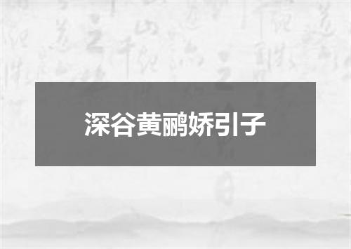 深谷黄鹂娇引子
