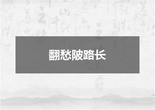 翻愁陂路长