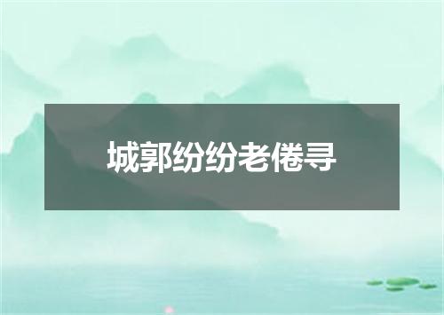 城郭纷纷老倦寻