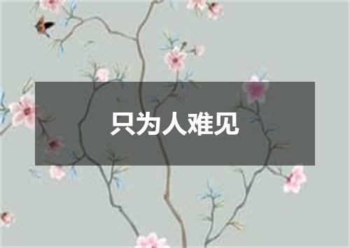 只为人难见