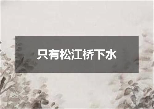 只有松江桥下水