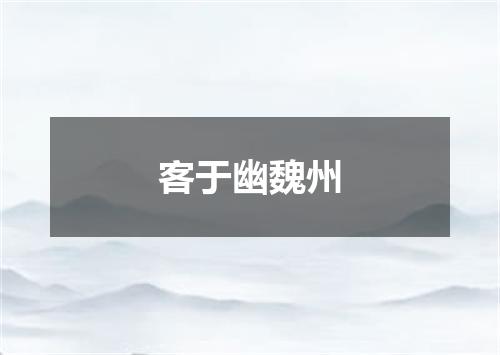 客于幽魏州