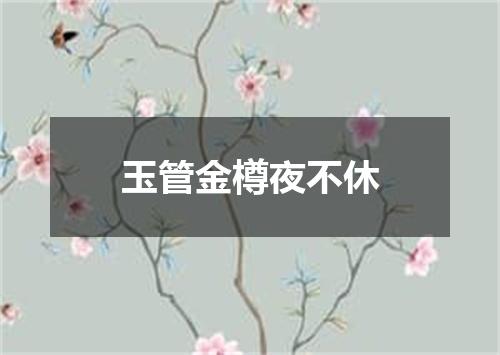 玉管金樽夜不休