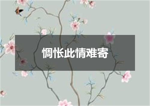 惆怅此情难寄