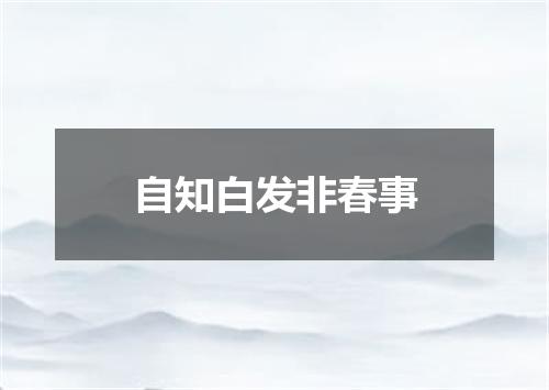 自知白发非春事