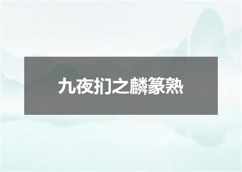 九夜扪之麟篆熟