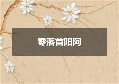零落首阳阿