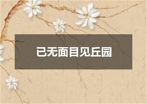 已无面目见丘园