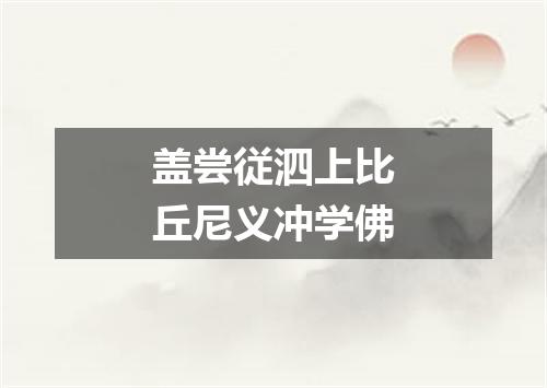 盖尝従泗上比丘尼义冲学佛